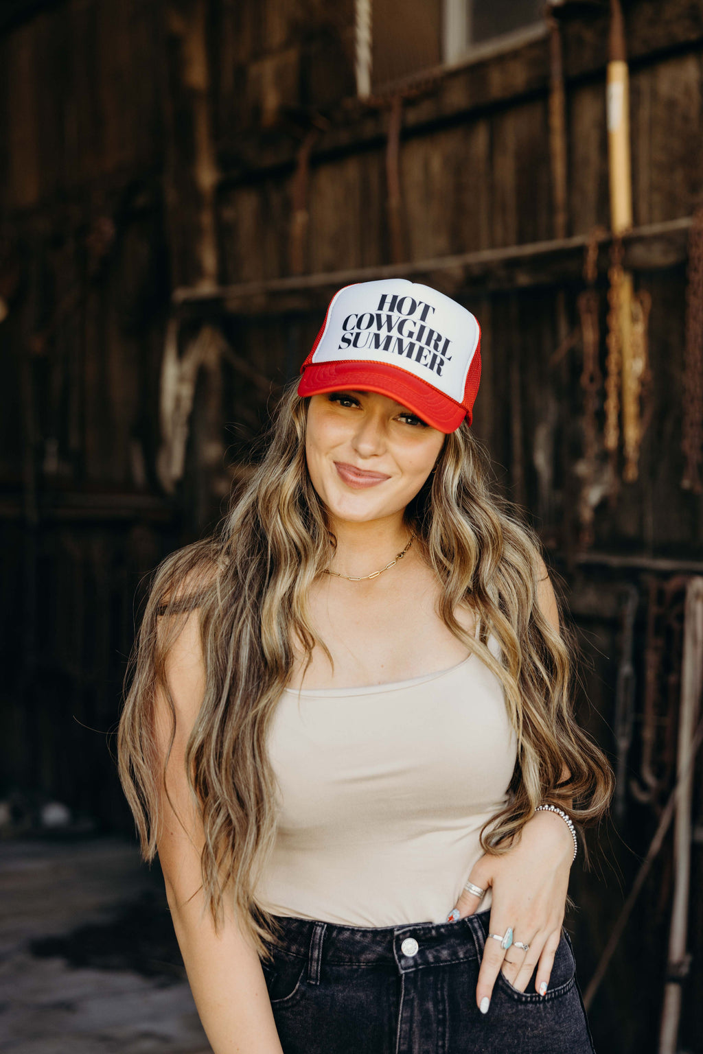 Funny Fashion Trendy Hot Cowgirl Summer Embroidered Hat Cap Relaxed Cotton White Hot Cowgirl Summer Hat Cap Relaxed Cotton White Embroidered  main image 2