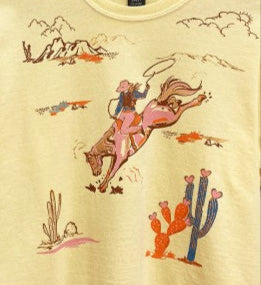 Cowgirl Collage Tee-Yellow