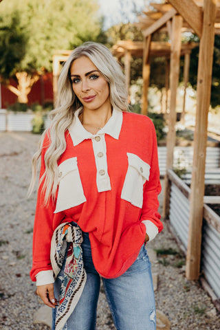 The Kelly Top- red / orange