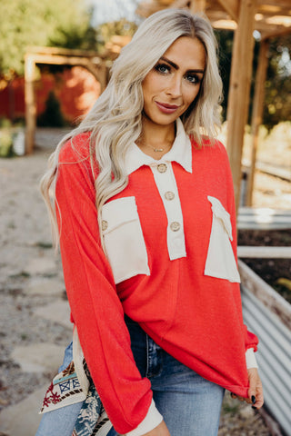 The Kelly Top- red / orange