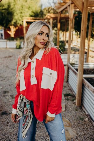 The Kelly Top- red / orange