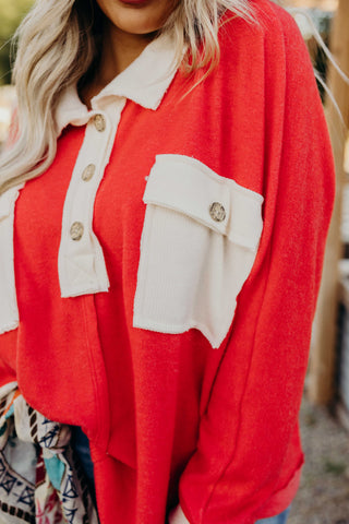 The Kelly Top- red / orange