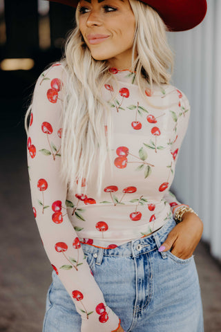 The Cherry Mesh Top