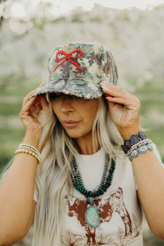 Camo Red Bow Hat