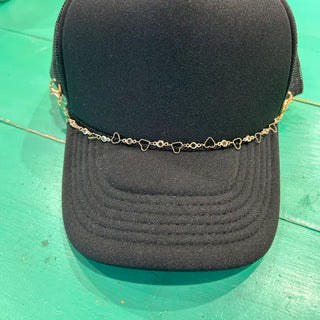 Gold Heart Trucker Hat Chain